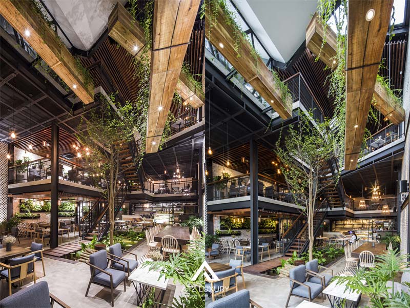 thiet ke quan cafe phong cach cong nghiep 12