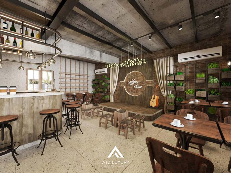 thiet ke quan cafe phong cach cong nghiep 29