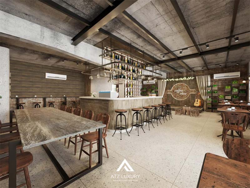 thiet ke quan cafe phong cach cong nghiep 31