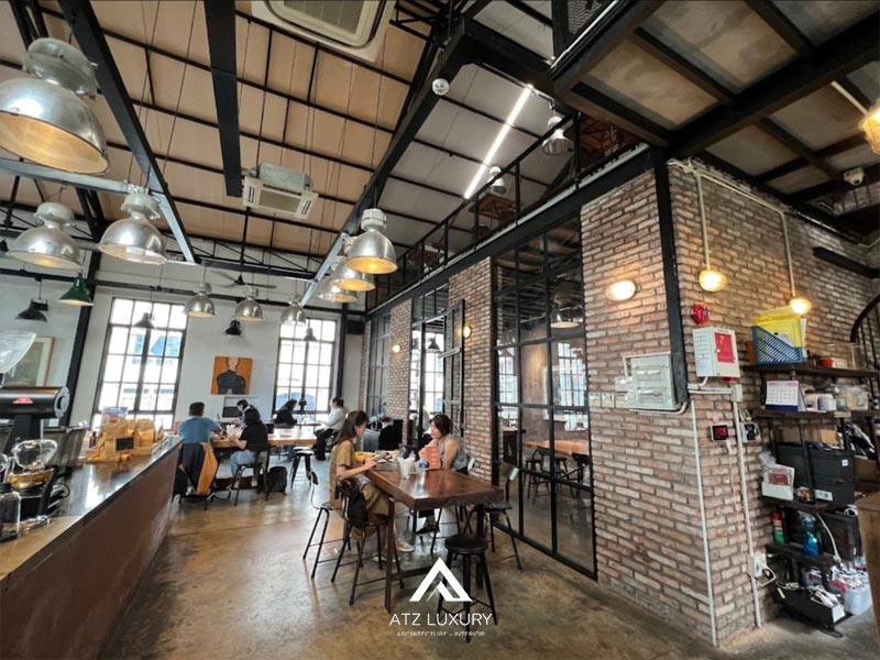 thiet ke quan cafe phong cach cong nghiep 7
