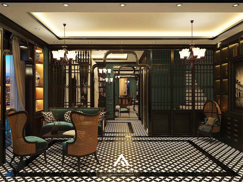 thiet ke quan cafe phong cach dong duong 17