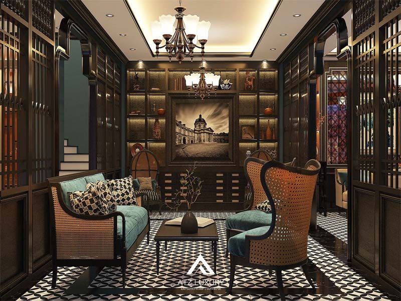 thiet ke quan cafe phong cach dong duong 18