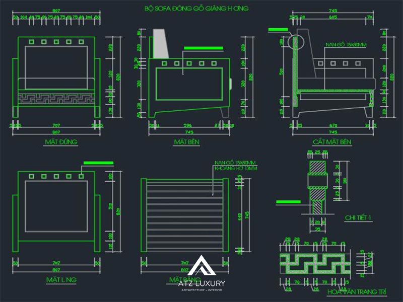 thu vien autocad ban ghe noi that