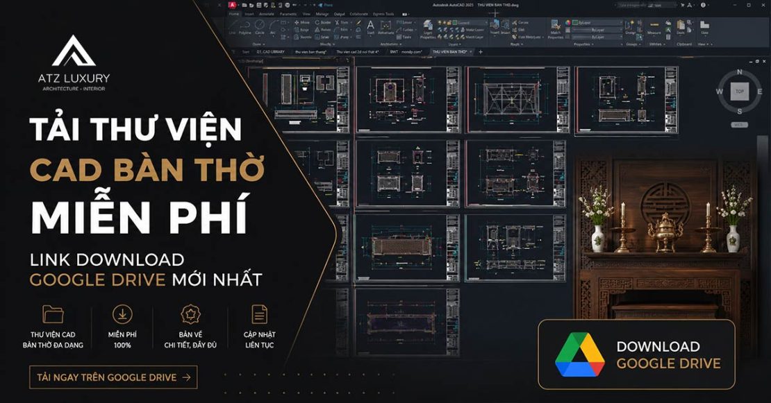 Tải thư viện CAD bàn thờ miễn phí