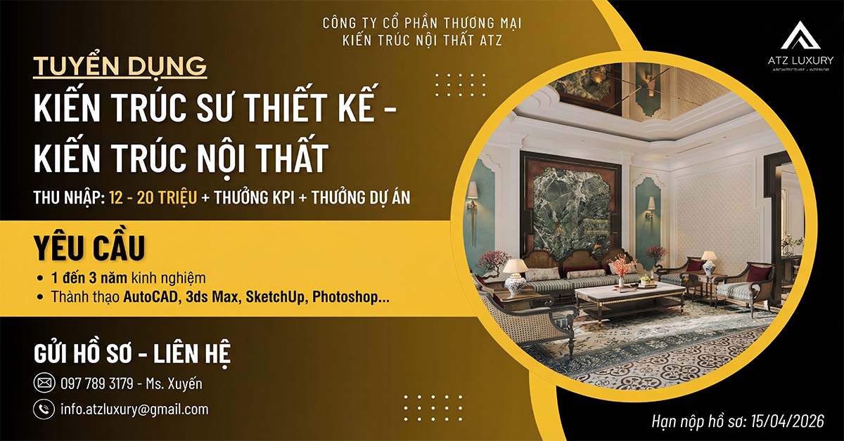 tuyen dung kien truc su thiet ke kien truc noi that