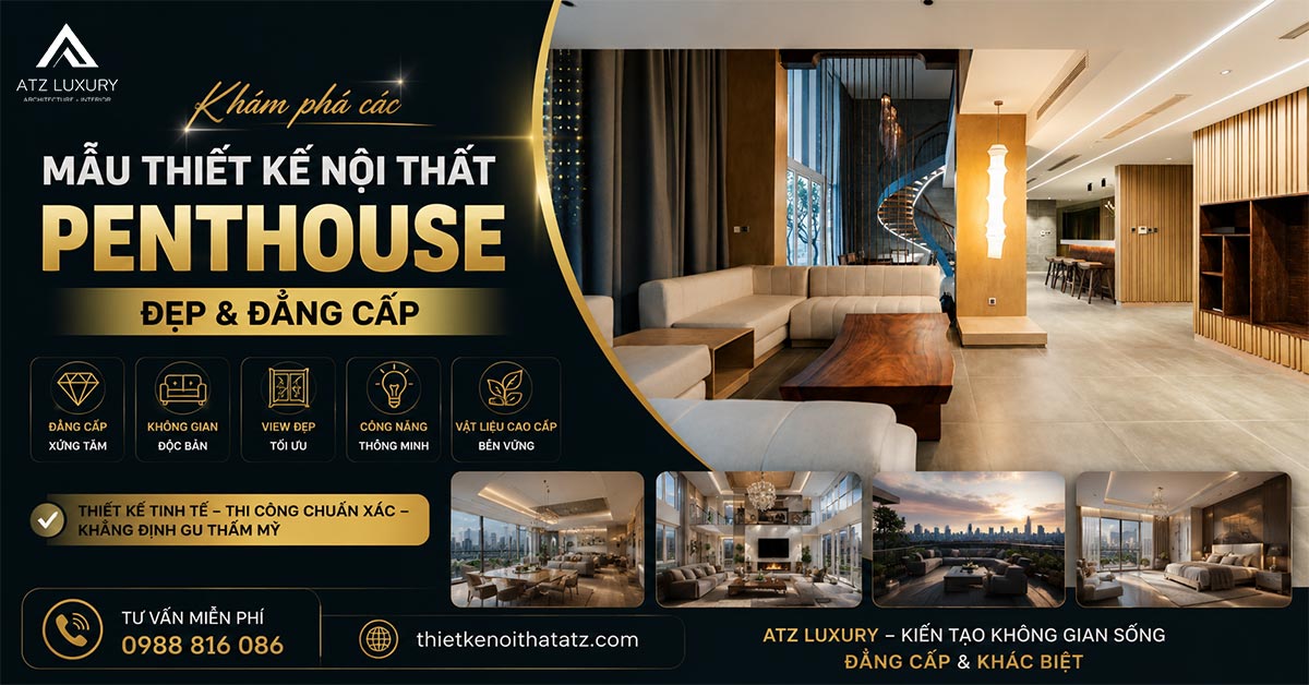 Top các mẫu thiết kế nội thất penthouse đẹp và đẳng cấp